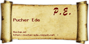 Pucher Ede névjegykártya